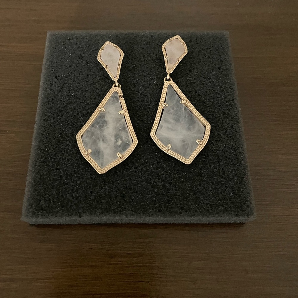 Kendra Scott Rose Gold Rose Quartz Drop Earrings